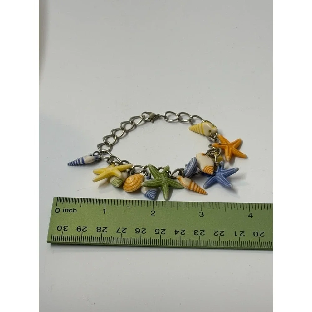 Charm Bracelet Vacation Sea Shells Coastal Maximalist Vibes - Picture 11 of 13